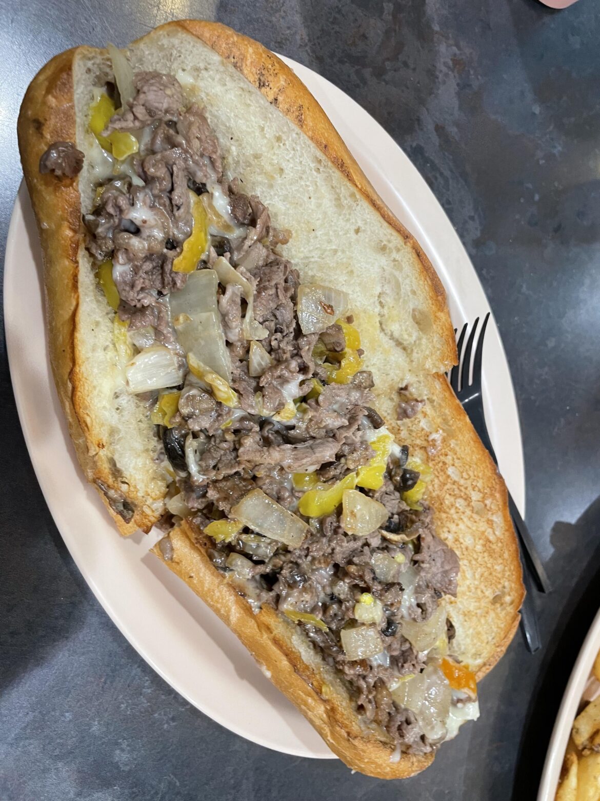 Forget Pat’s and Geno’s. This cheesesteak from Pete’s in Philly was superb.