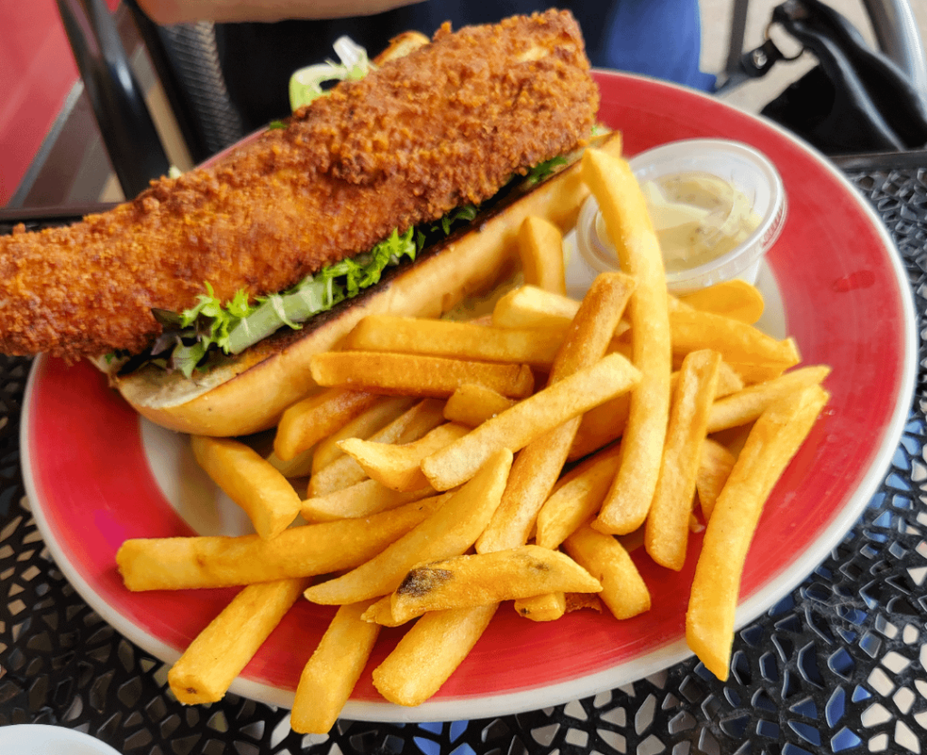 Fried fish sandwich for my friend.