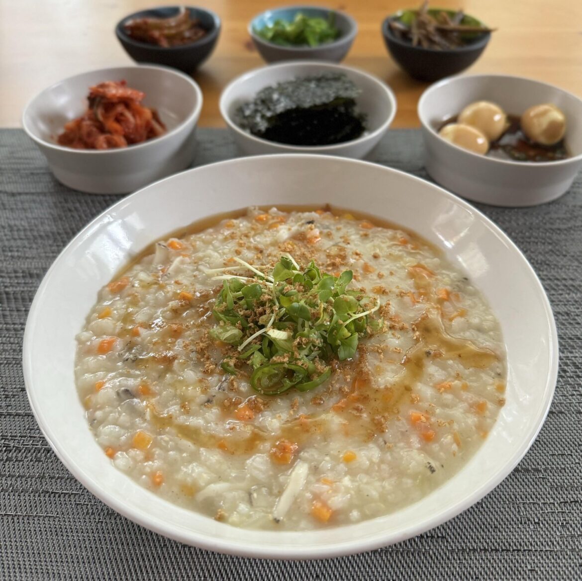 Jeonbok juk for lunch