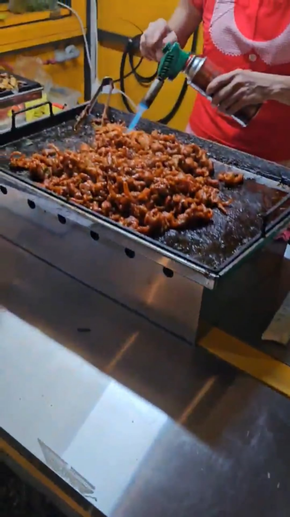 Korean night market spicy chicken feet