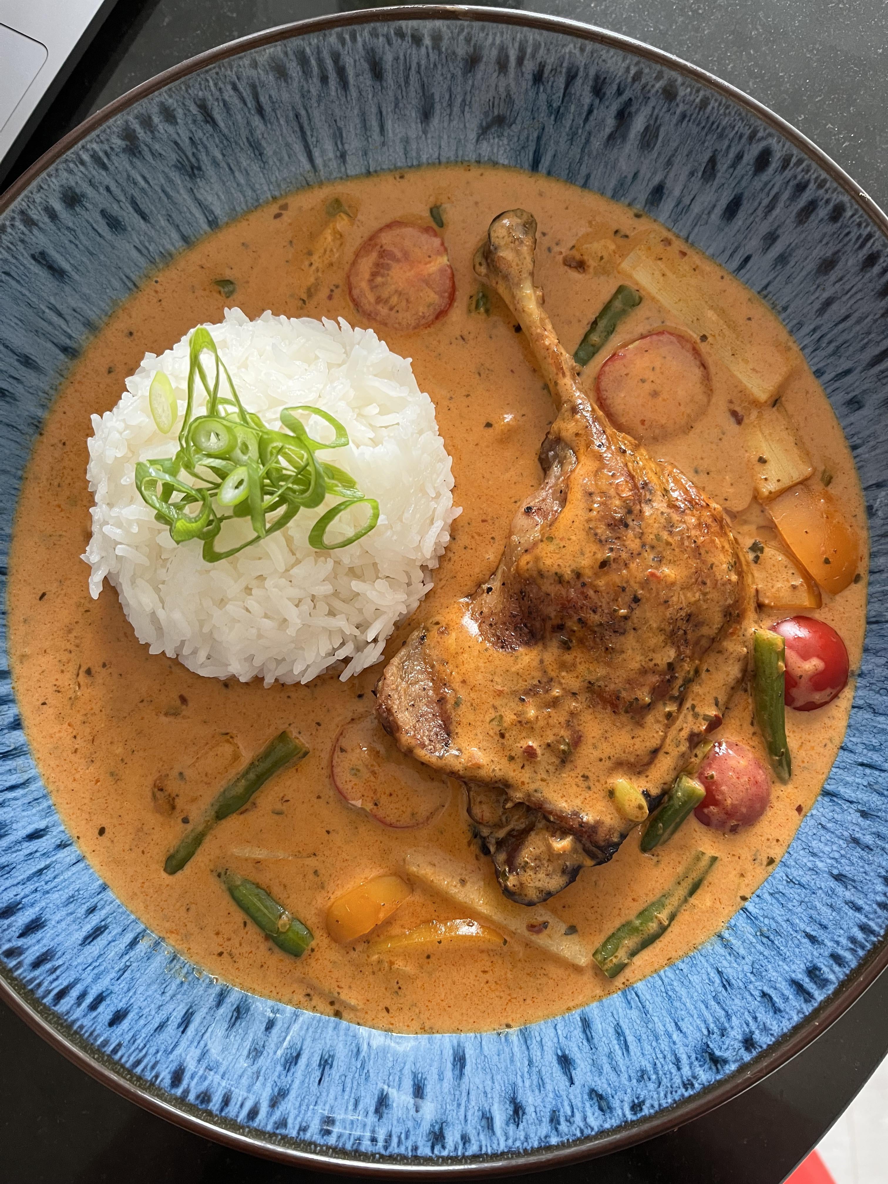 [homemade] Thai red curry with roasted duck. Dining and Cooking