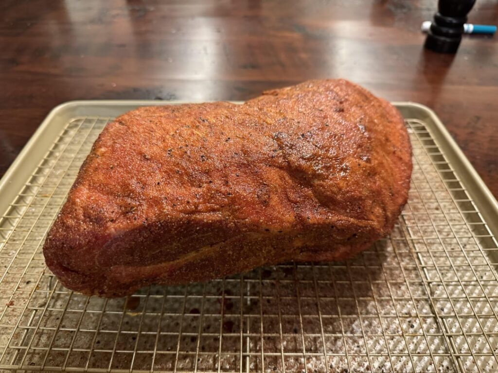 9lb pork shoulder on my new pellet smoker