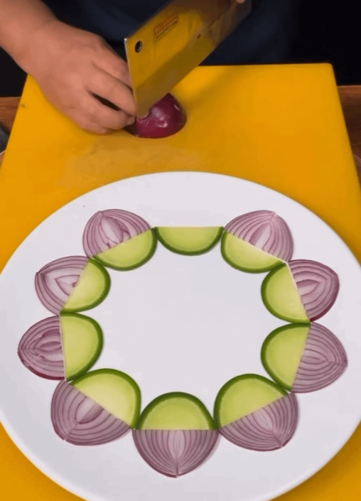 Precision onion artistry.