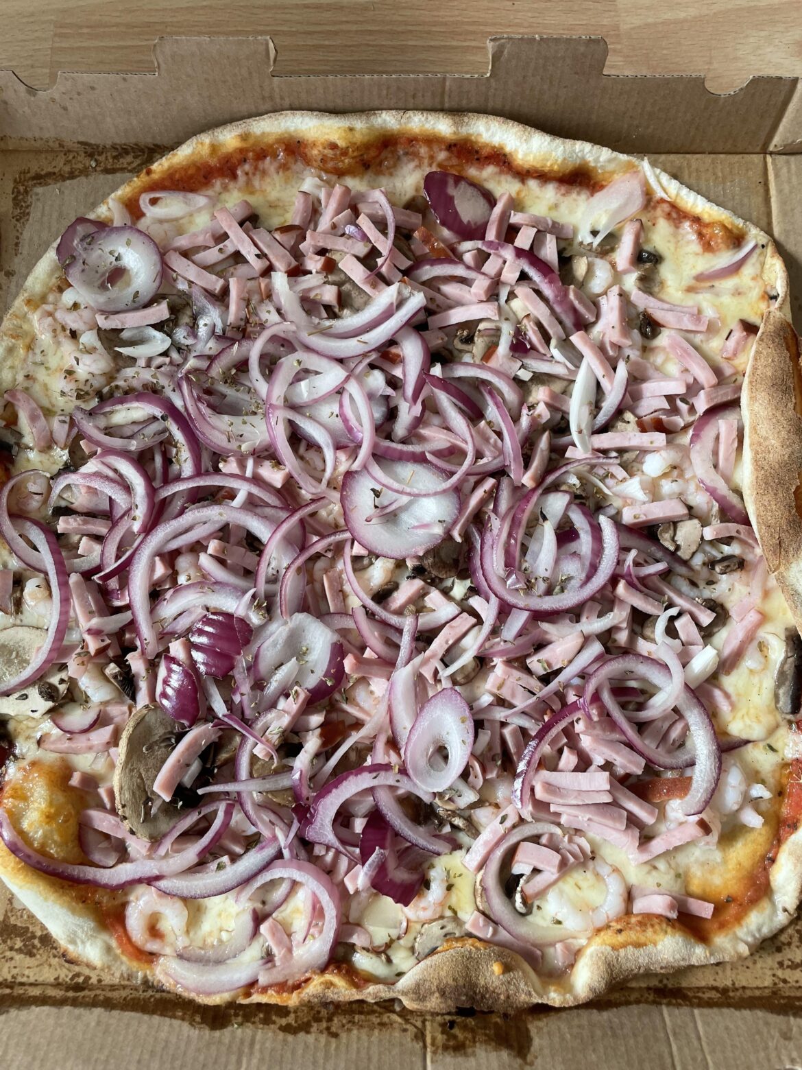 I don’t know what happened here. I just ordered onion as a topping for my pizza and this appeared on my door. Undercooking aside, I’m still happy.