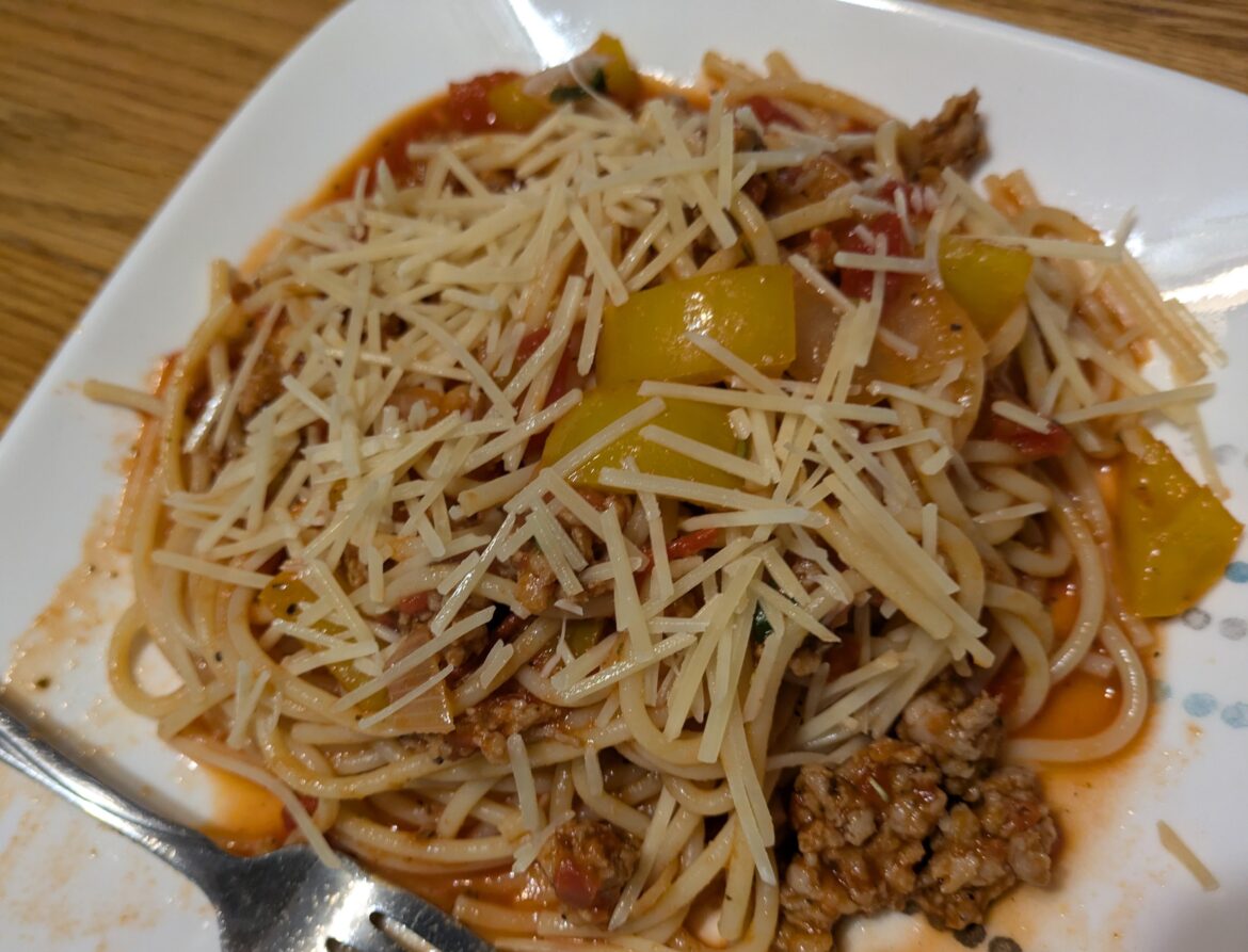 Sausage pork sausage spaghetti