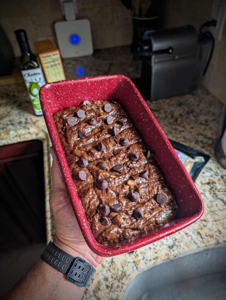 Dark chocolate banana bread FTW.