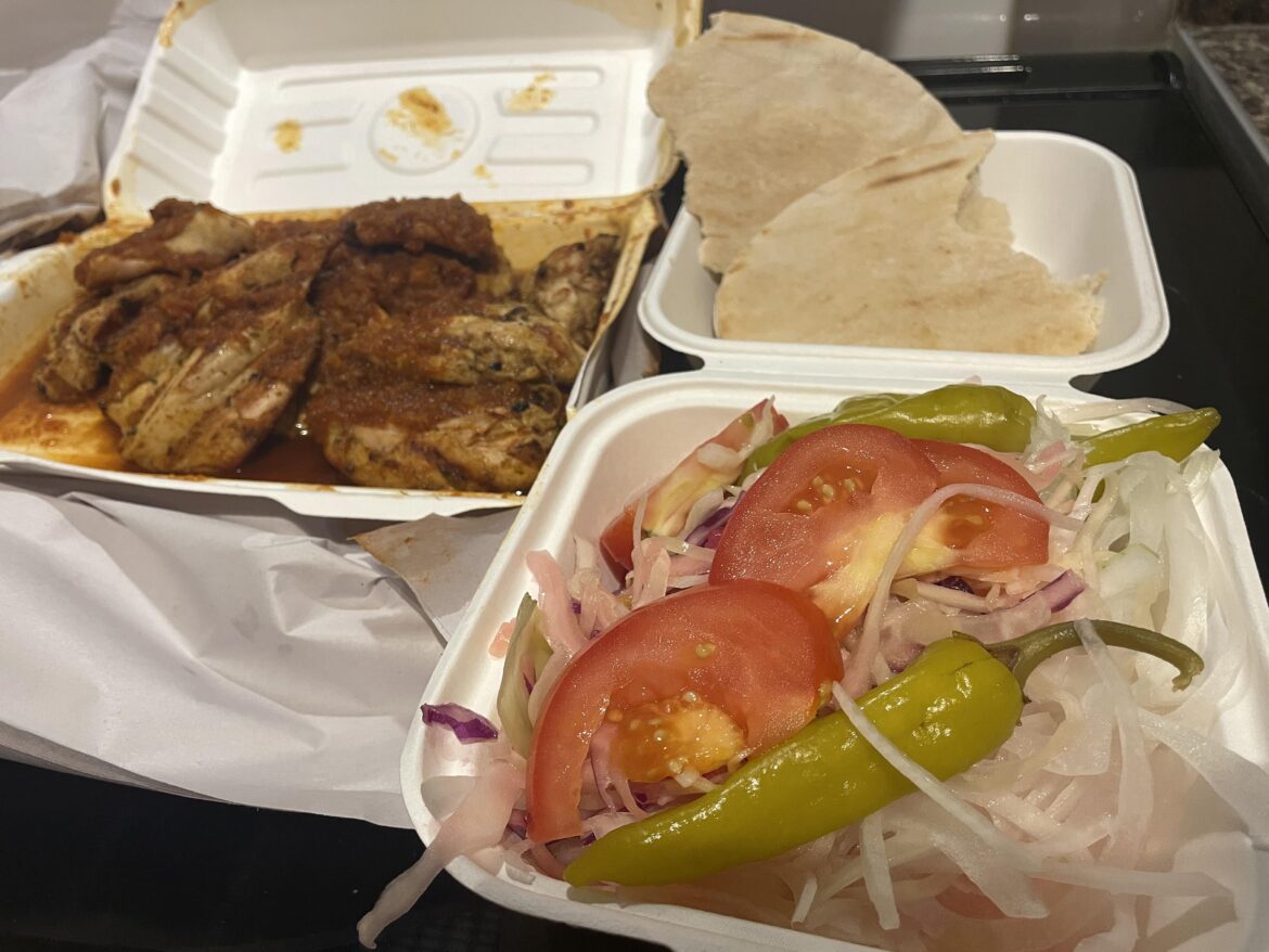 Last orders at the local kebab shack £20.50. They gave me all the chicken & needed a separate box for the side salad.