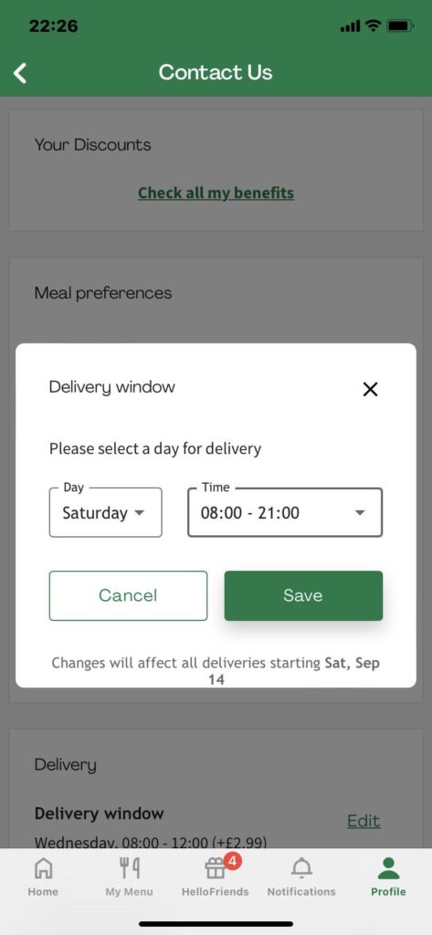 How to change delivery day