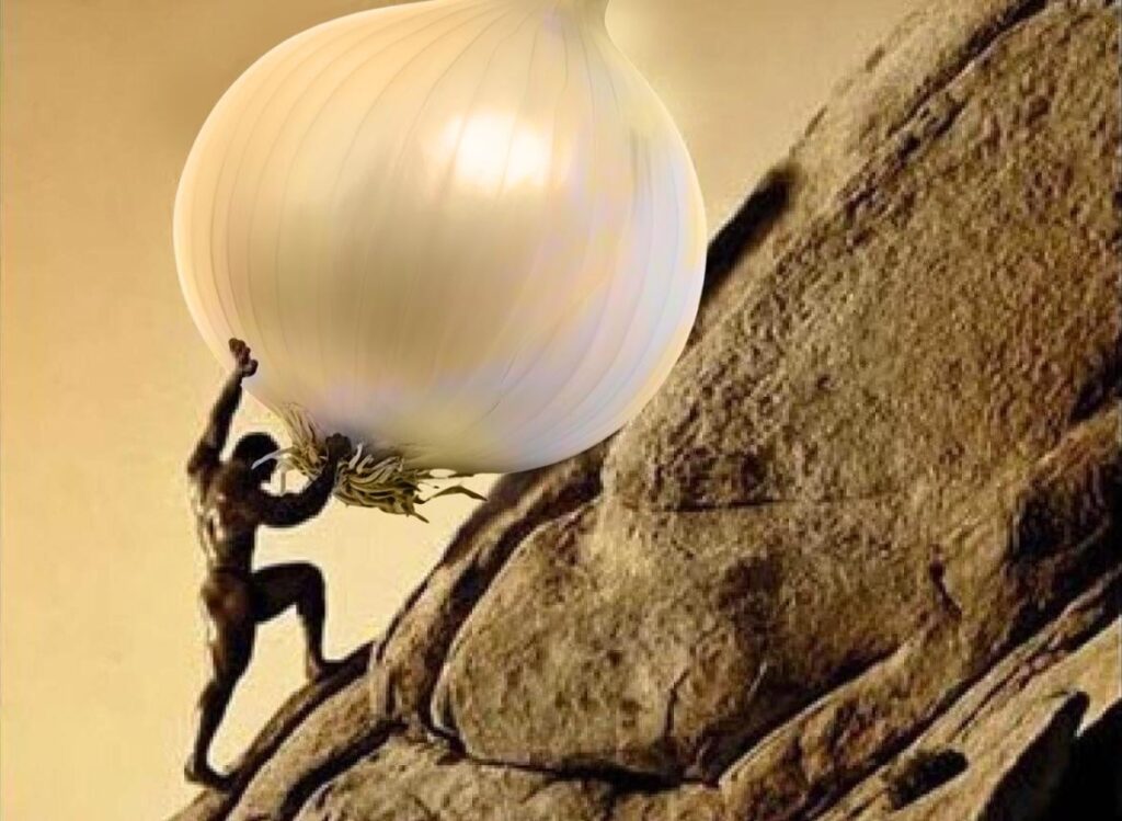 I love caramelized onions but it's truly a sisyphean task