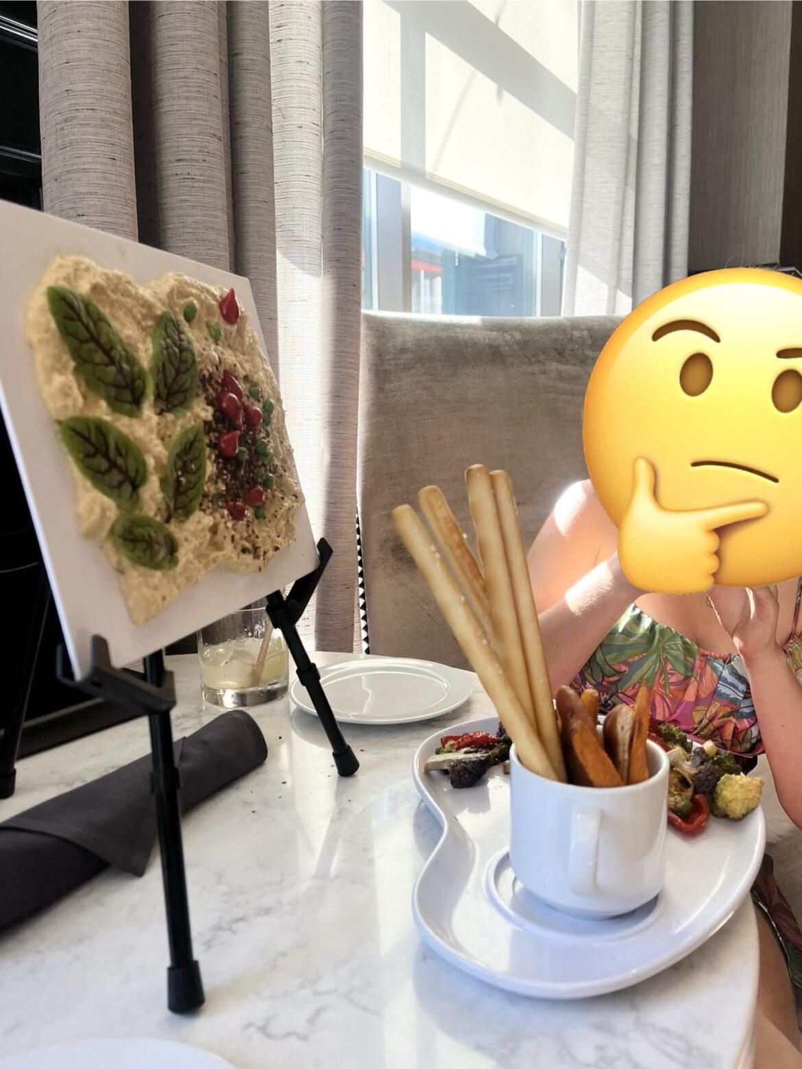 Our Hummus was delivered on… an art canvas?
