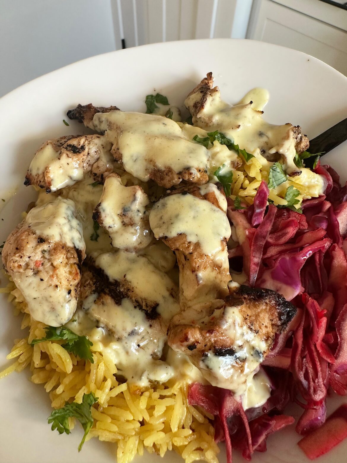 Curry chicken was tasty