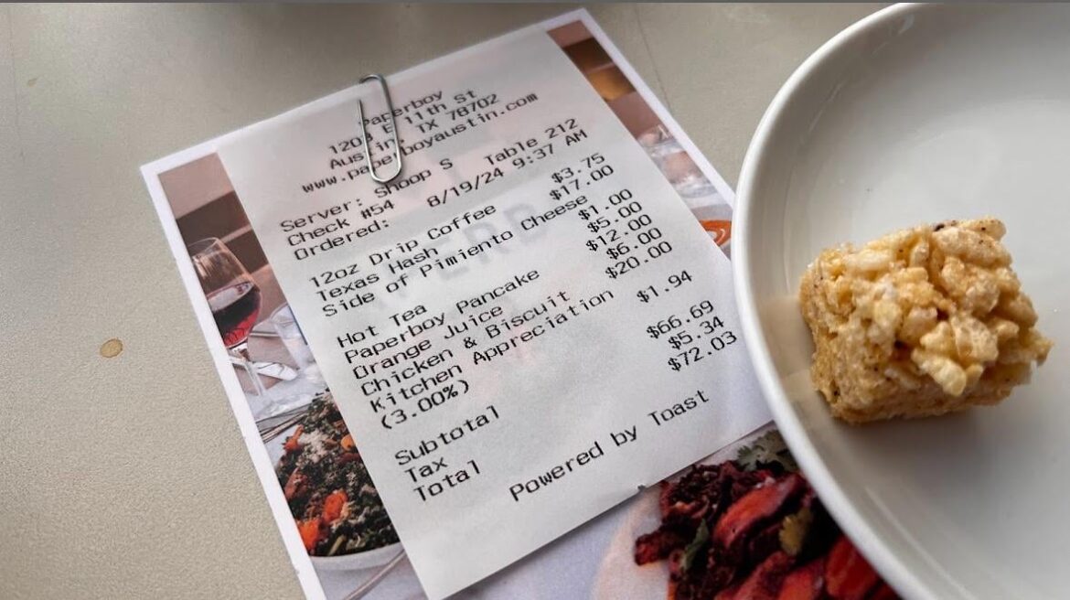 got charged kitchen appreciation fee at paperboy. I thought kitchen labour was built into the $20 biscut and $6 orange juice?