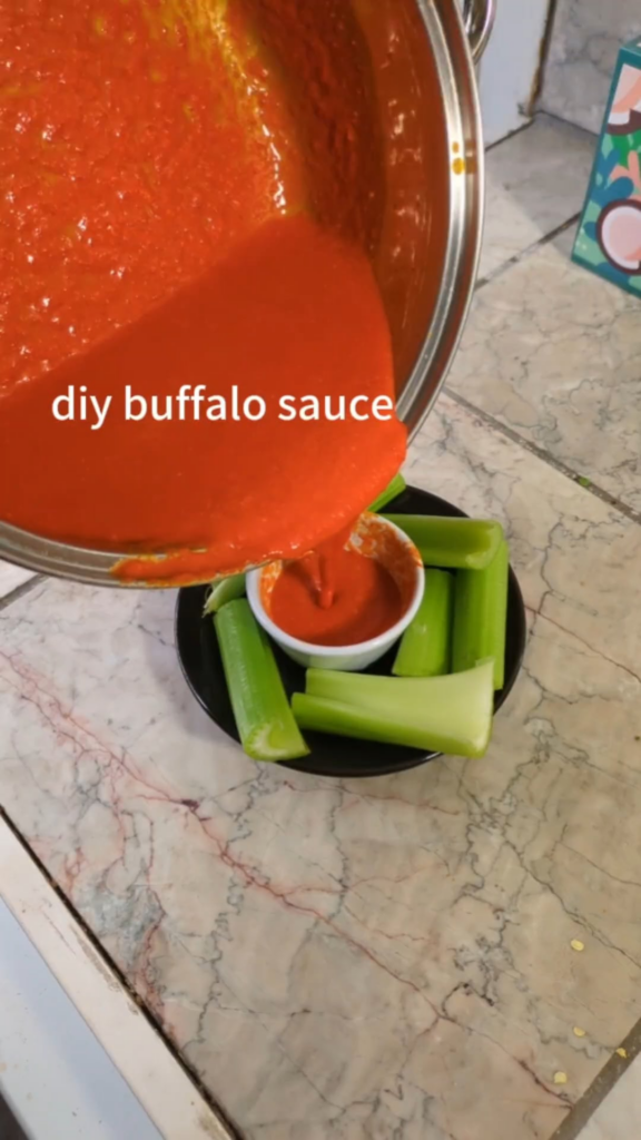 I have so many cayenne peppers so i made some buffalo sauce!