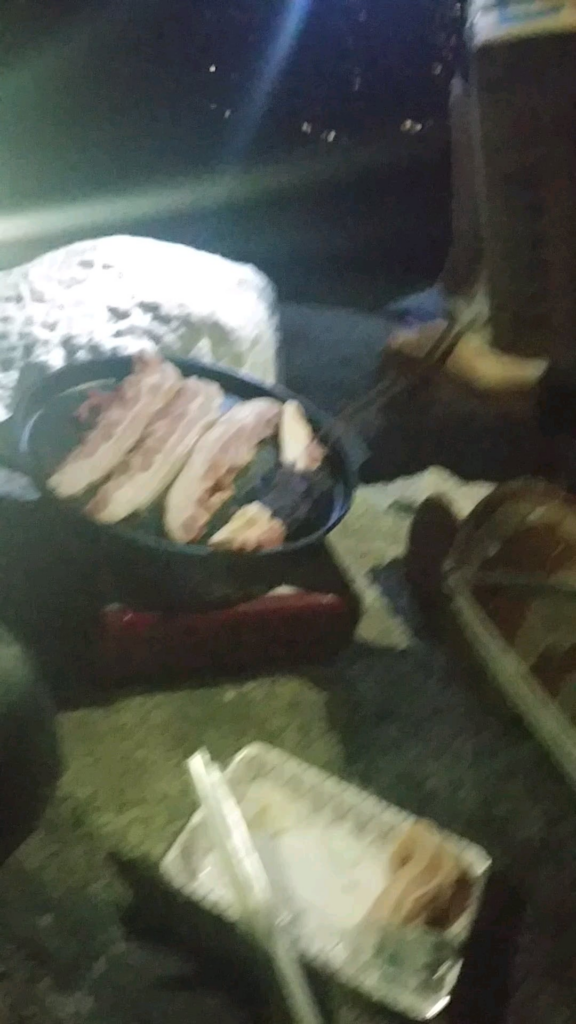 Korean style night outdoor samgyeopsal party