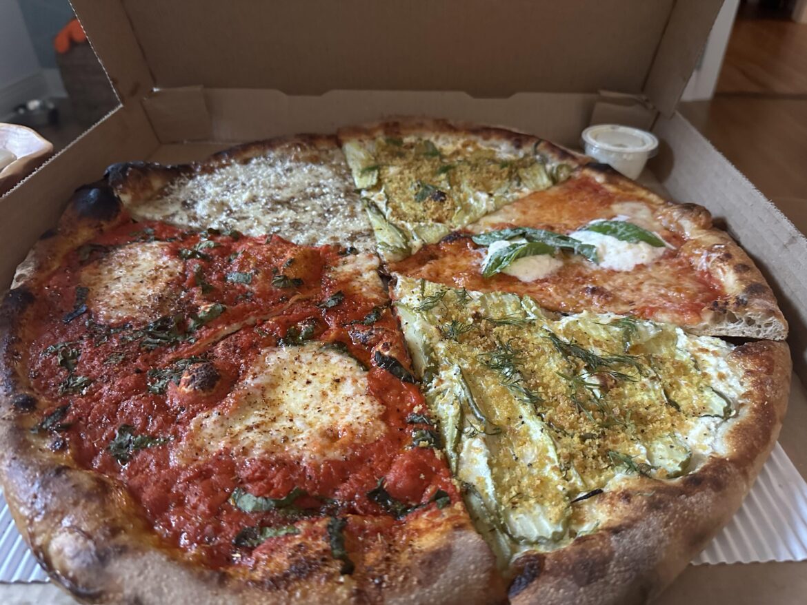 All Day pickle pizza