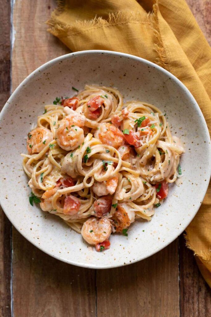 Creamy Cajun Shrimp Pasta With Tomatoes