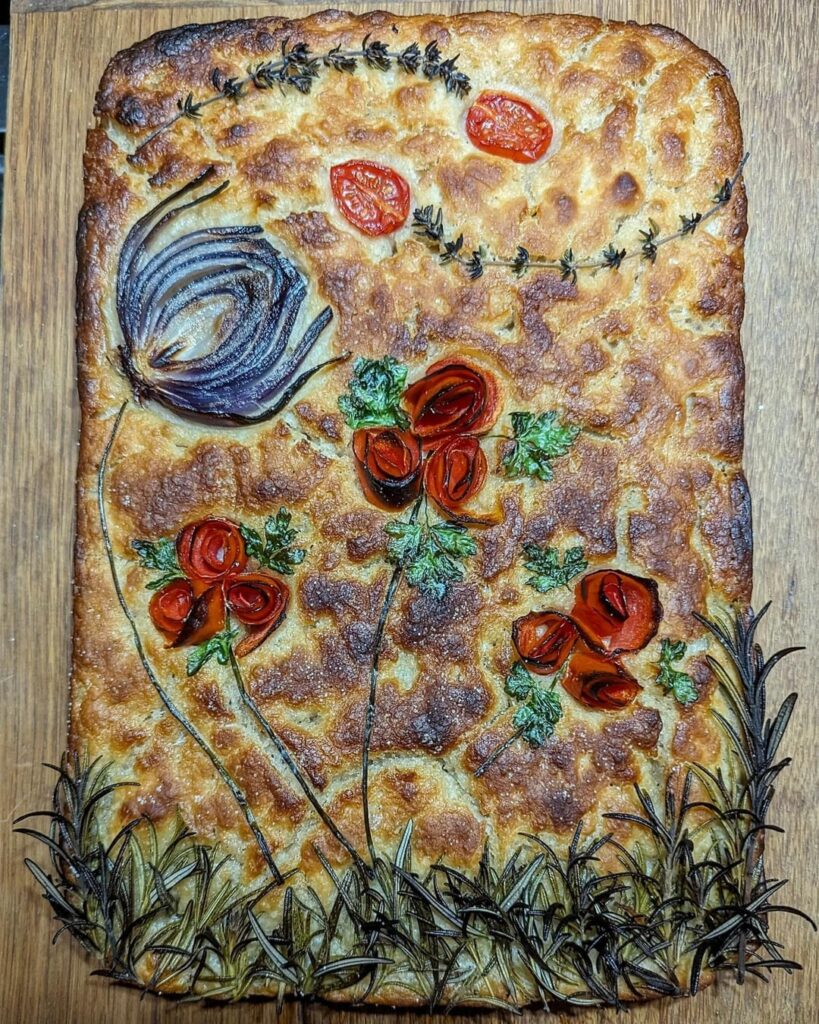 A focaccia I made earlier this year for Mother's Day