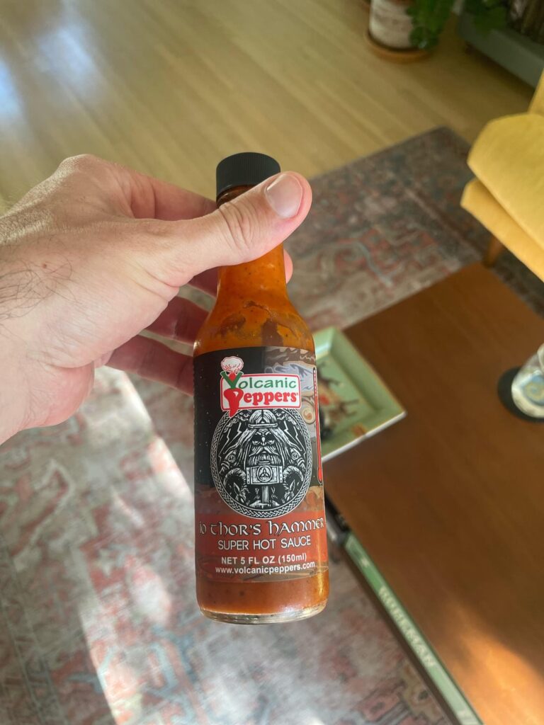 Picked this up a few weeks ago—beautiful flavor (fruity and pepper-forward) and a pleasant, sustained burn. Definitely for folks who prefer hotter sauces.