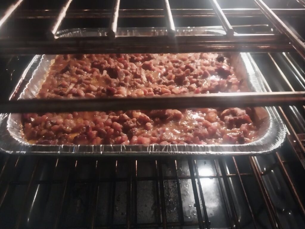 Slow cooked some pork country ribs on high for 3.5 hrs, then chopped them up and made them a part of an extraordinary batch of baked beans that ate like a meal.