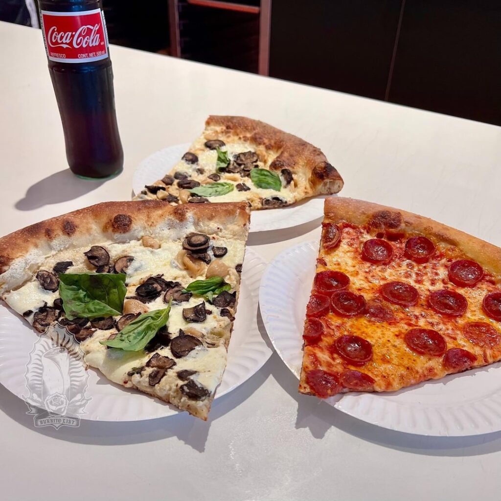 Pepperoni Slice & White Slice w/ Mushrooms