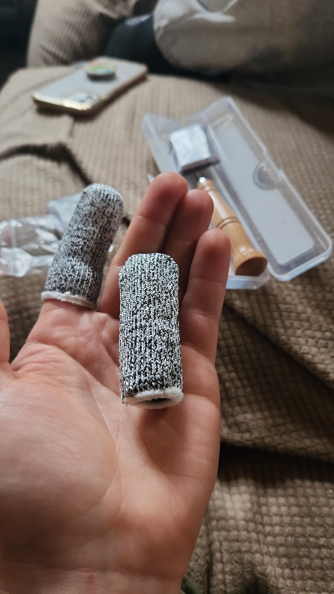 Why did my bread lame come with finger sweaters??