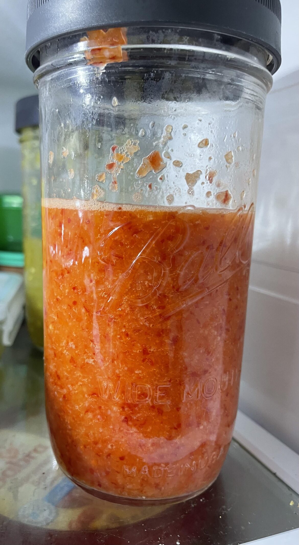 Fermented ghost pepper hot sauce ready to go!