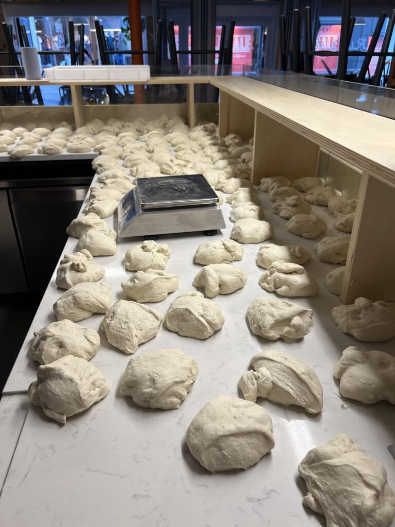 Busy morning balling todays dough