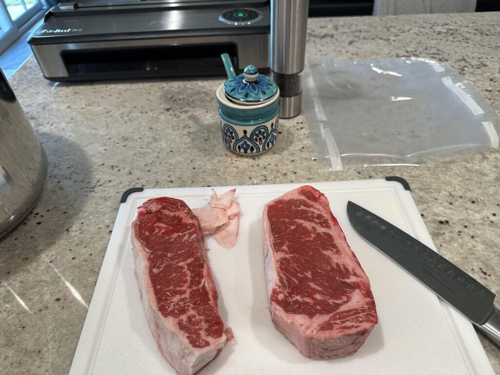 NY strip 133F, 2 hours