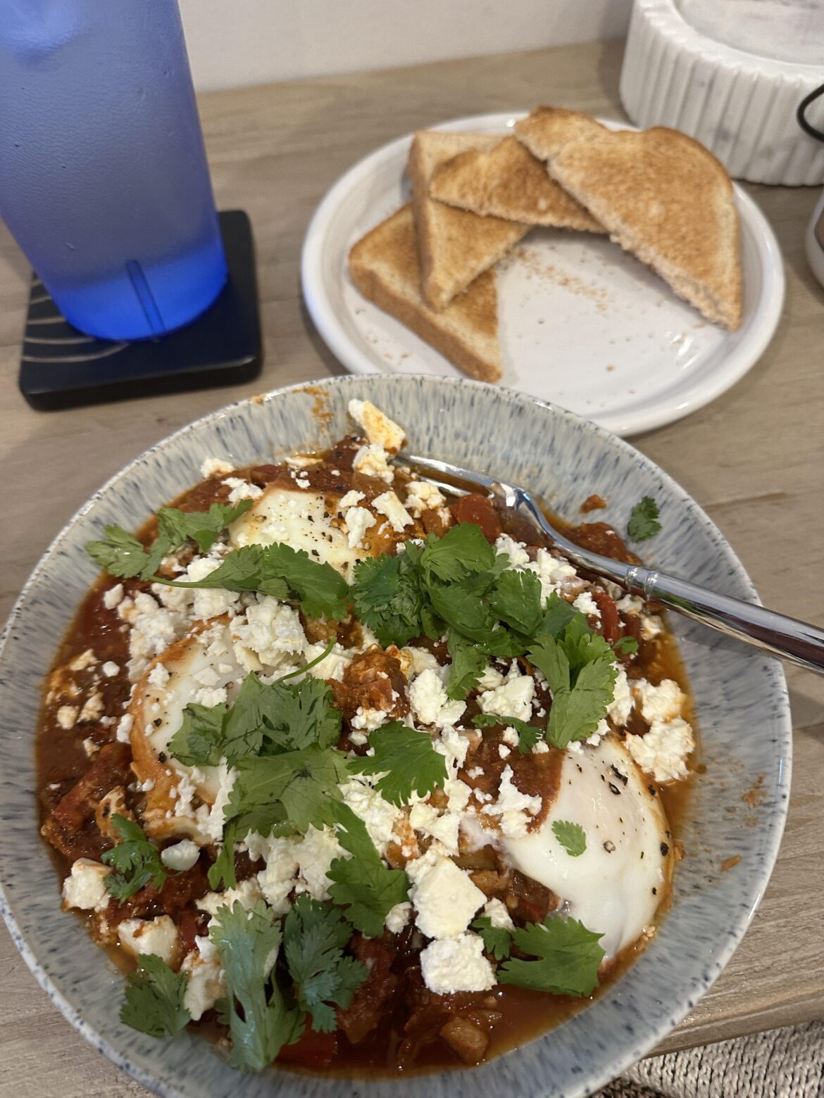 Slow cooker shakshuka! Eggs cooked perfectly in the slow cooker too!