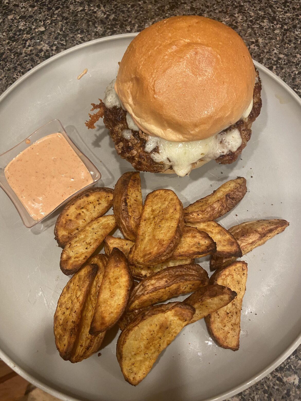 Cheese smash pork burger