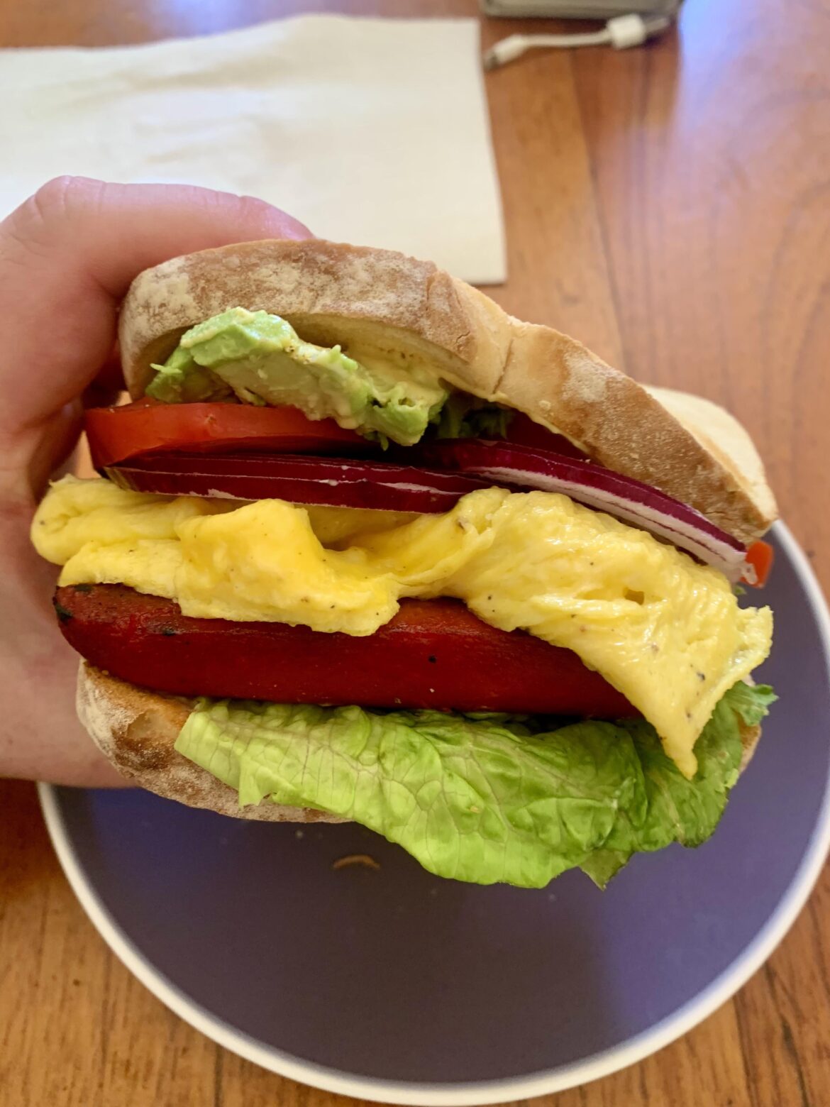 This mornings breakfast sandwich