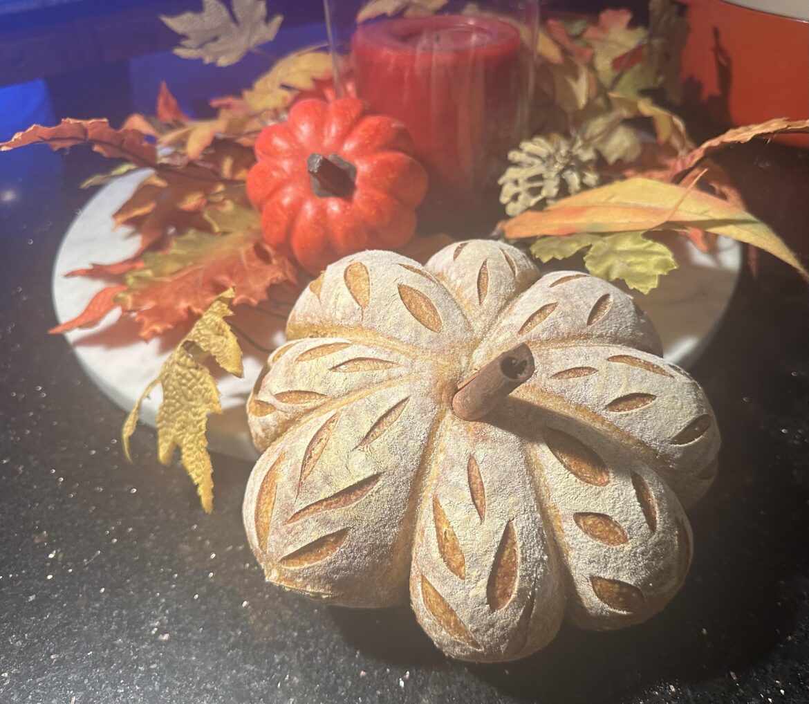long time lurker fairly new to sourdough, wanted to show off my pumpkin loaf baked for the autumn equinox