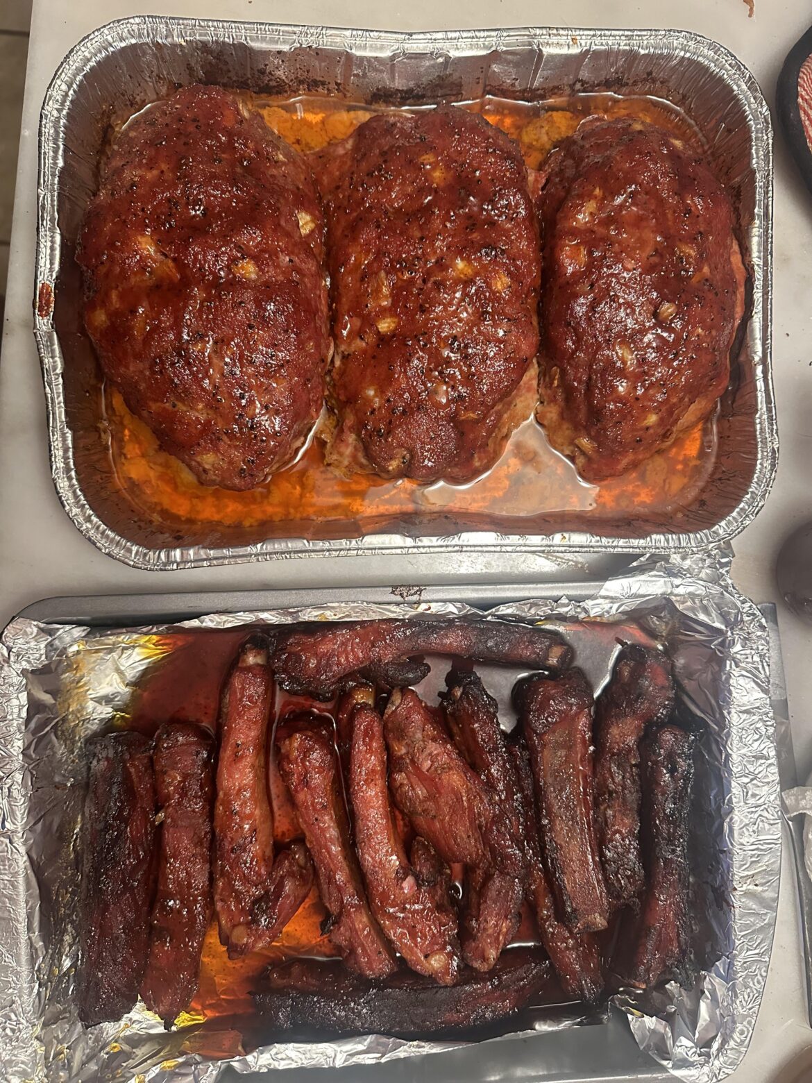 Smoked meatloaf and party ribs Smoked meatloaf and party ribs