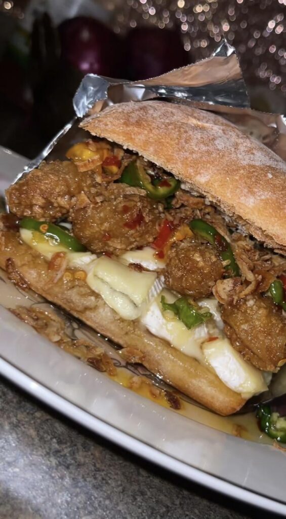 bad pic but hot honey tenders, brie, jalapeños, crispy onions