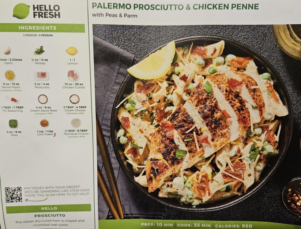 Palermo prosciutto and chicken penne