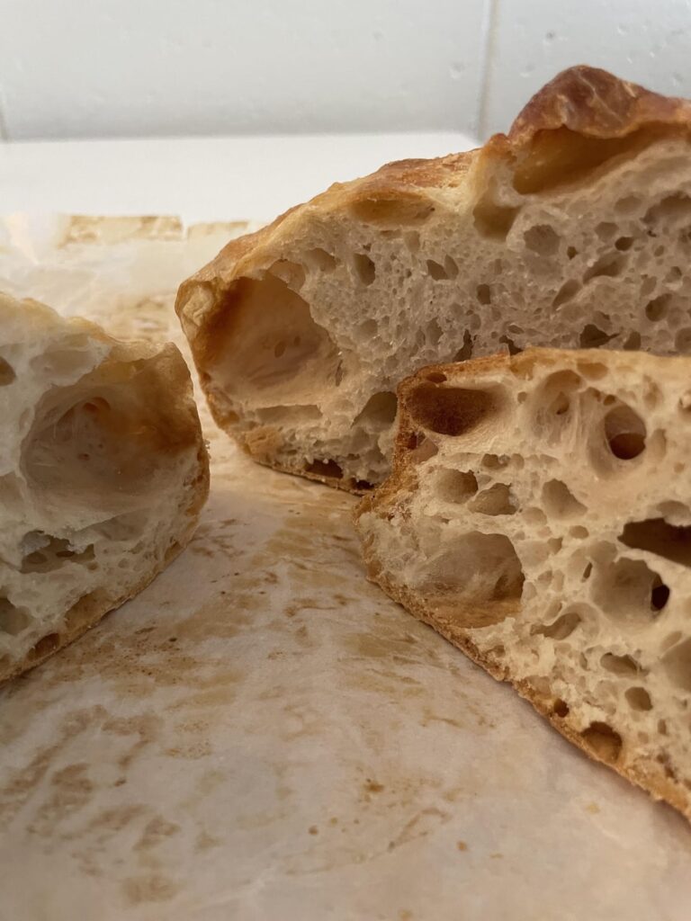 Crumb reveal! My first sourdough.