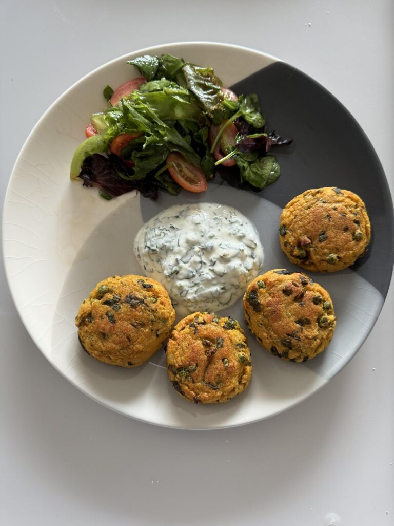 Korma Spiced Pea and Potatoes Cakes