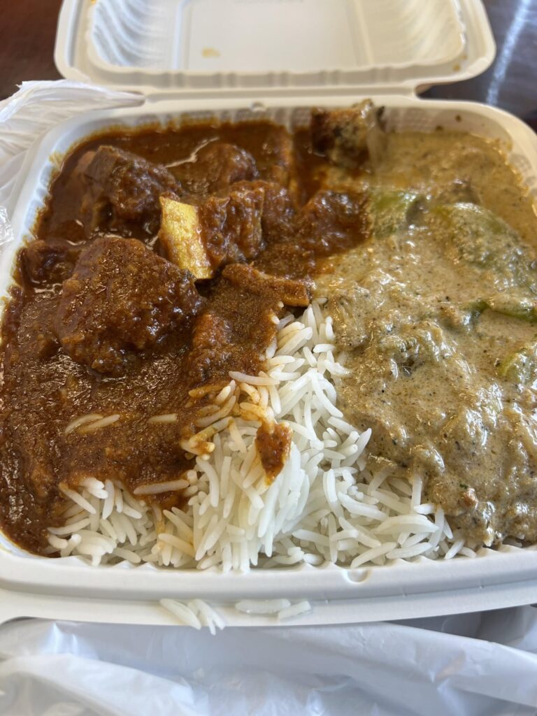 Curry In A Hurry’s two item combo, tasted better than it looks
