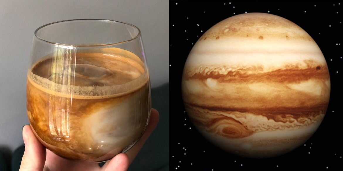 Iced coffee looked like Jupiter today