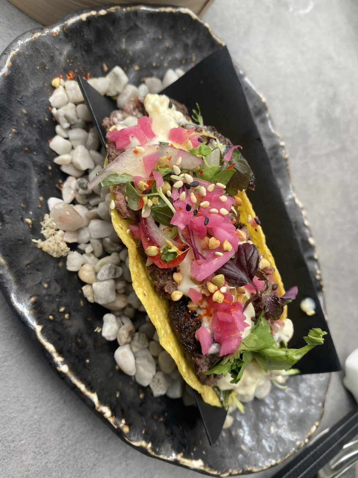 [i ate] this colorful and delicious seafood taco