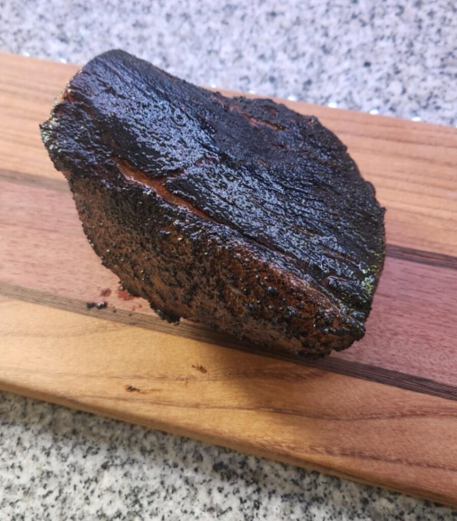 Bottom round at 136 for 30 hours - seared with vortex and blowtorch