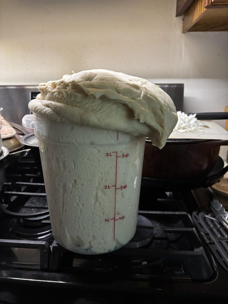 I thought I had over-proofed it but it worked out after all (whew!)…