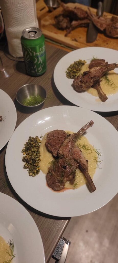 Made sousvide rack of lamb.