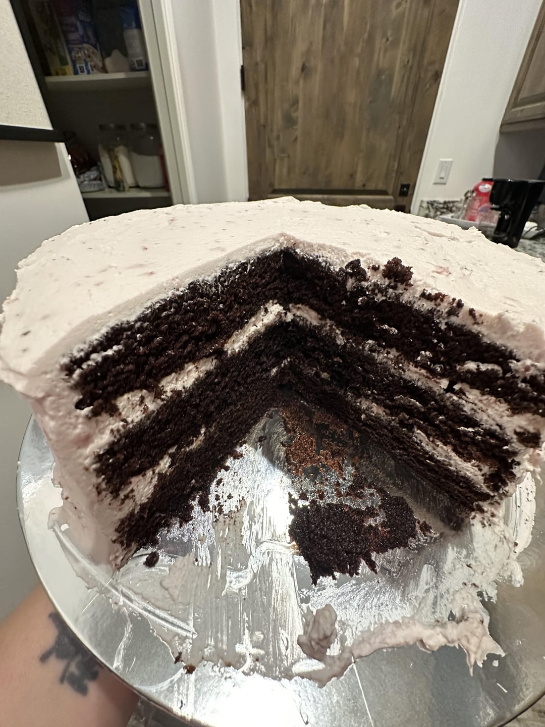 THC infused chocolate cake with fresh strawberry whipped cream Dining