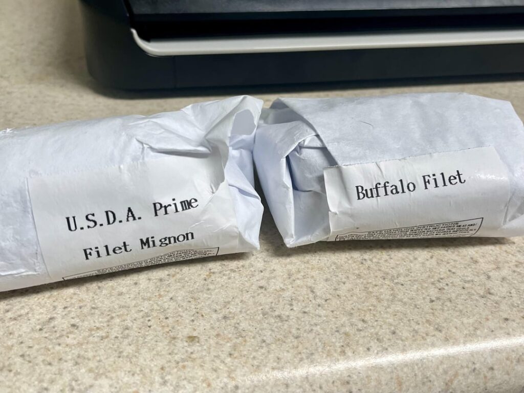 Beef and bison filets for my wife’s birthday