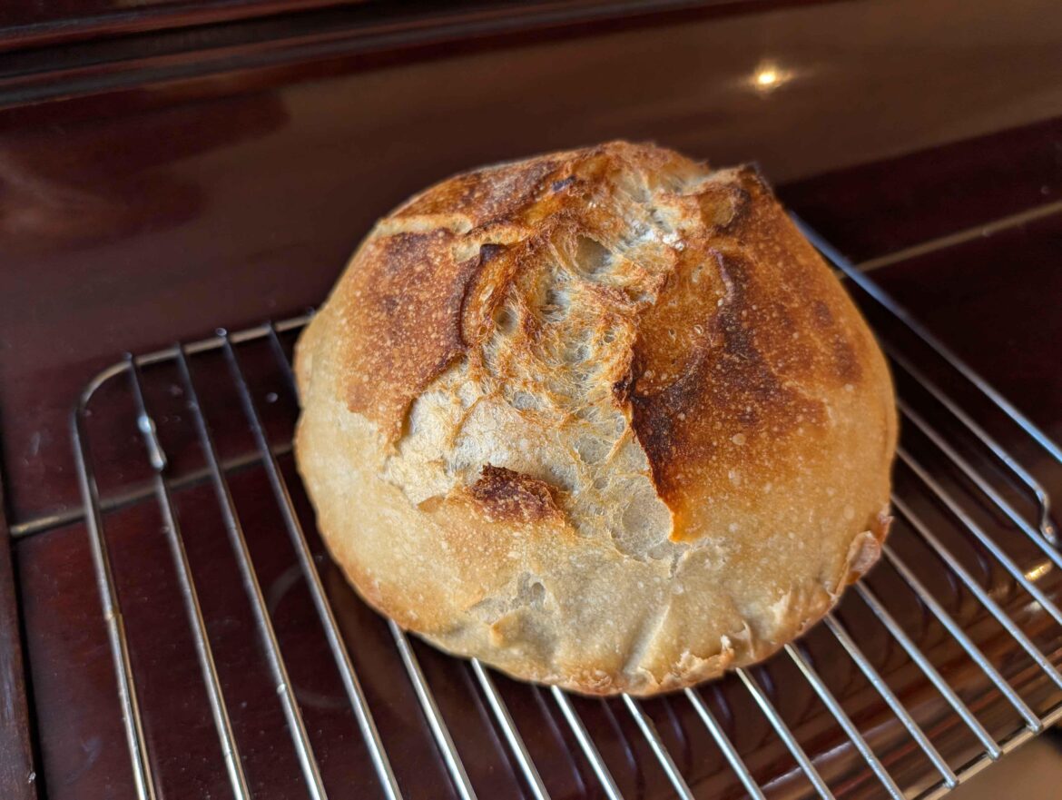 Still learning sourdough, but pretty proud of attempt #2 (Don't ask about 1)