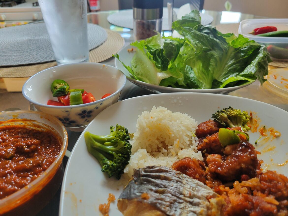 PSA - Almost anything is good in a ssam. Here it's general tso, pork fried rice and a little spanish mackerel on the side