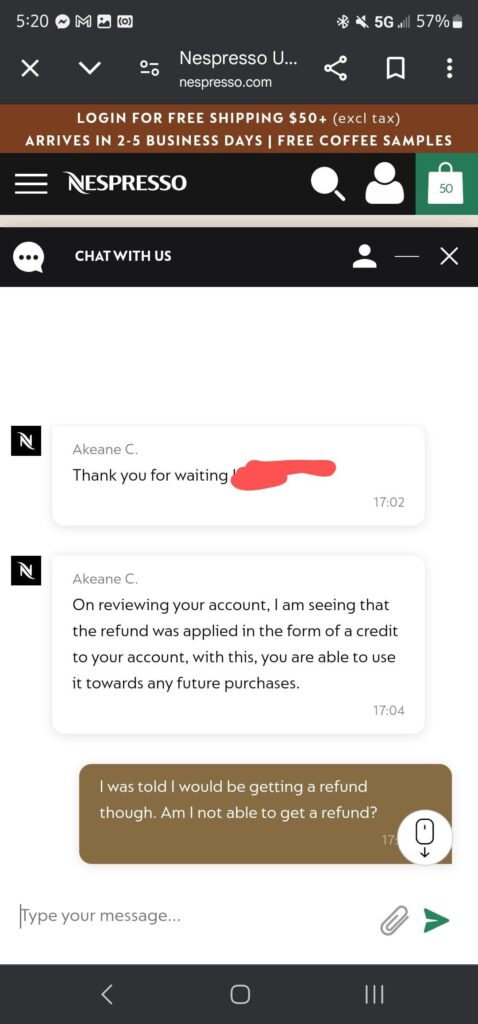 Refund applied as Credit Refund applied as Credit