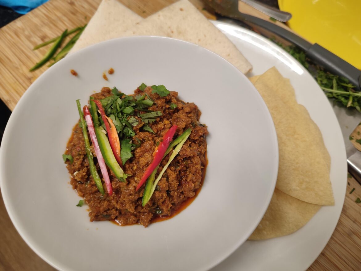 Beef keema but I forgot to add peas