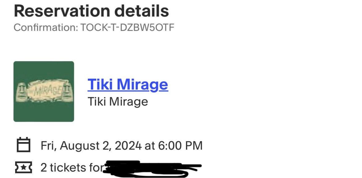 Tiki Mirage Reservation Tiki Mirage Reservation